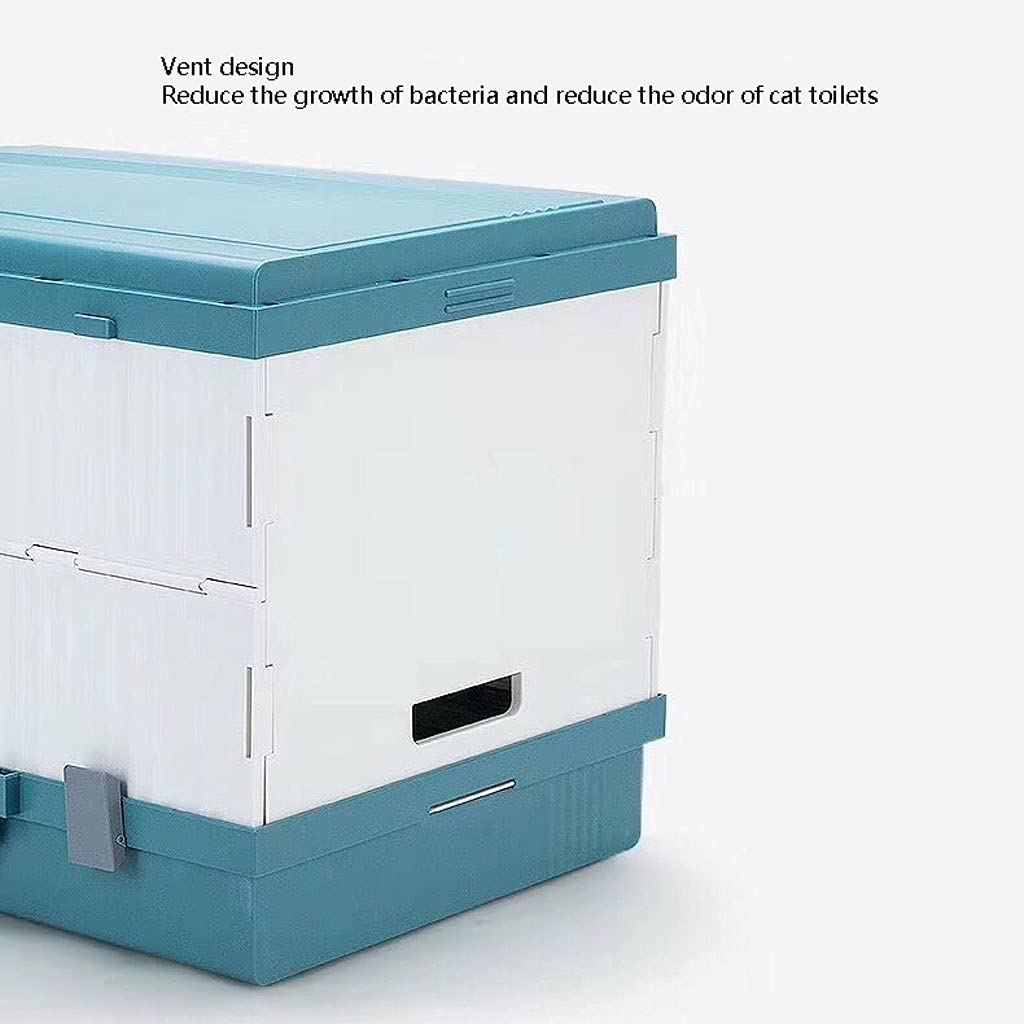 Cajas de Arena Caja Plegable del Gato Caja de Salpicaduras a Prueba de Salpicaduras Totalmente Cerradas de Gato Extra Grande Desodorante Gato Caja de Caca, fácil de Limpiar Arenero ​Gatos