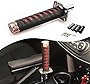 ZKFAR 1 PC Gear Shift Knob, Personality Gear Shift Knob, Samurai Sword Short Transmission Bar, with 4 Adapters, Compatible with Most Manual Automatic Transmission Vehicles (Black & Red)
