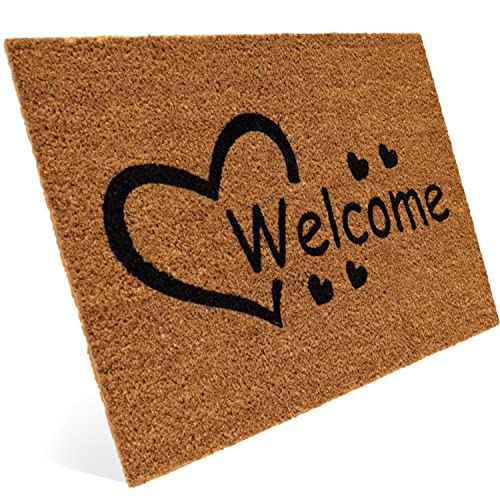 Fußmatte Pastellrosa Mit Herz-Design - Saugstarke Matte Für Eingangsbereich 40x60cm