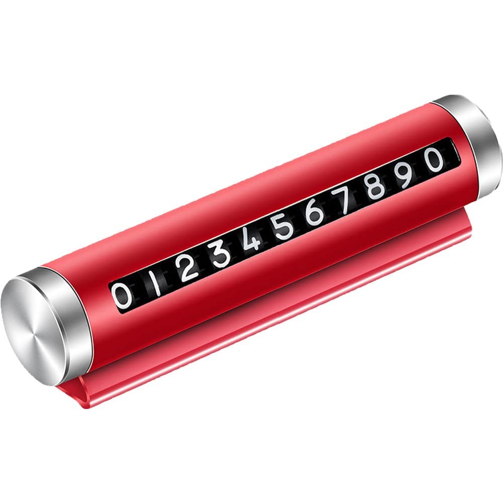 Casiler Red Temporary Car Parking Card Number Plate Universal Rotation Automobile Stop Phone Number Card Car Stop Accessories