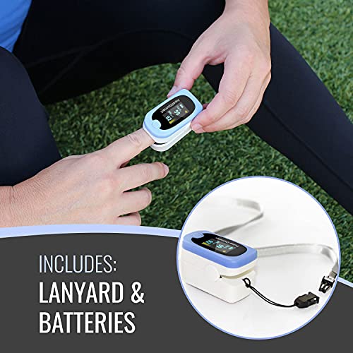 HealthSmart Deluxe Pulse Oximeter for Fingertip with Pulse Waveform Display, Displays Blood