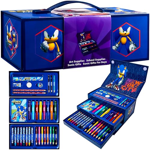 Sonic the Hedgehog Maletin Pinturas para Niños con Crayones,...