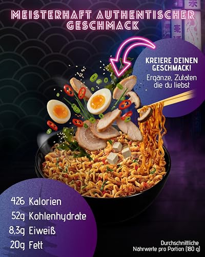OYAKATA Instant-Nudelbecher Pad Thai Chicken 93 g I Hühnerfleisch in Tamarinde, Limette & Erdnüssen I Fertigmahlzeit in 3 Minuten I Perfekt für unterwegs & Zuhause I Authentische Ramen-Nudeln – Bild 4