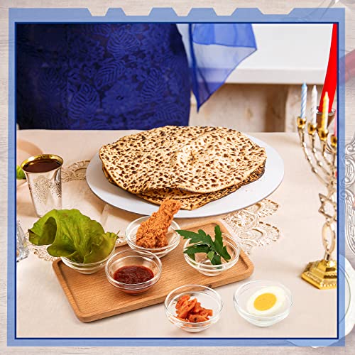 24 Pcs Passover Seder Plate Glass Dishes Liners Mini Plates 4 Sets Of 6 With Hebrew And English Translation Glass Seder Plate Liners Decor For Passover Pesach Seder Round Glass Bowls, Small #TOP5
