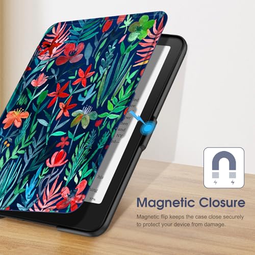 Image of Fintie Case for 7 inch All-New Kindle Paperwhite (12th Generation, 2024) and Kindle Colorsoft Signature Edition - Slim Lightweight Shell PU Leather Protective Cover with Auto Sleep /Wake, Jungle Night