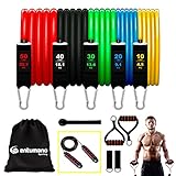 RESISTANCE BANDS SET 12 PIECES | JUMPING ROPE INCLUDED | FOR RESISTANCE TRAINING | PHYSICAL THERAPY...