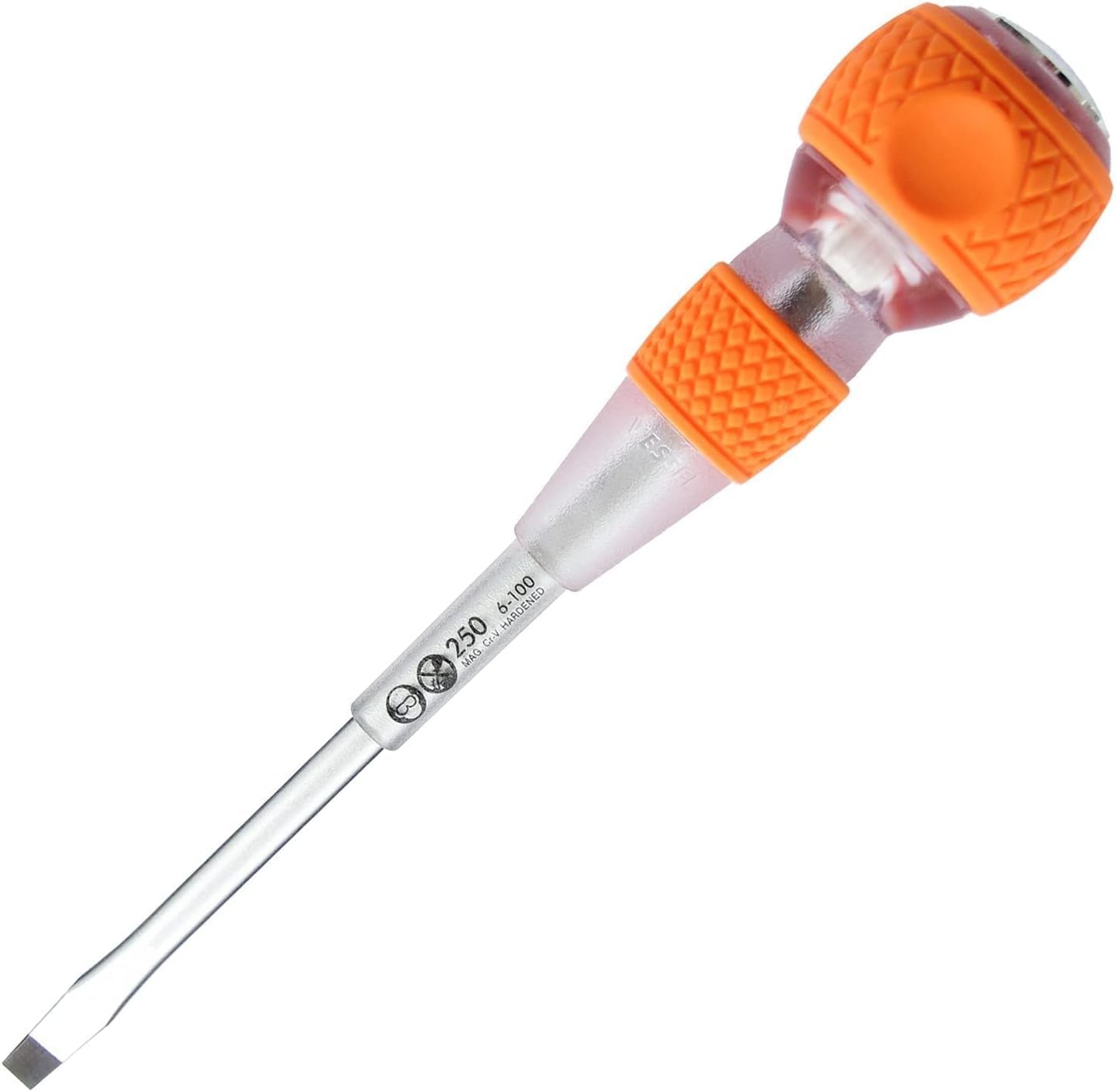 VESSEL Ball Grip Safety Screwdriver -6 x 100 250 : DIY, Tools & Garden