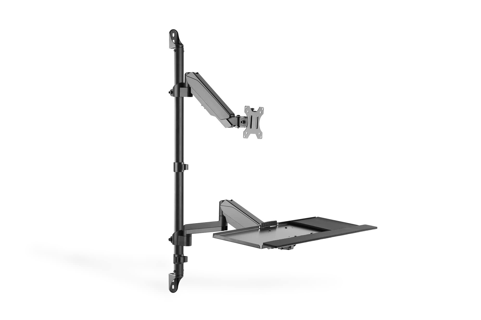 DIGITUS Soporte para monitor y bandeja para teclado y soporte para PC - Soporte de pared- 1 monitor - Hasta 32 pulgadas - Negro