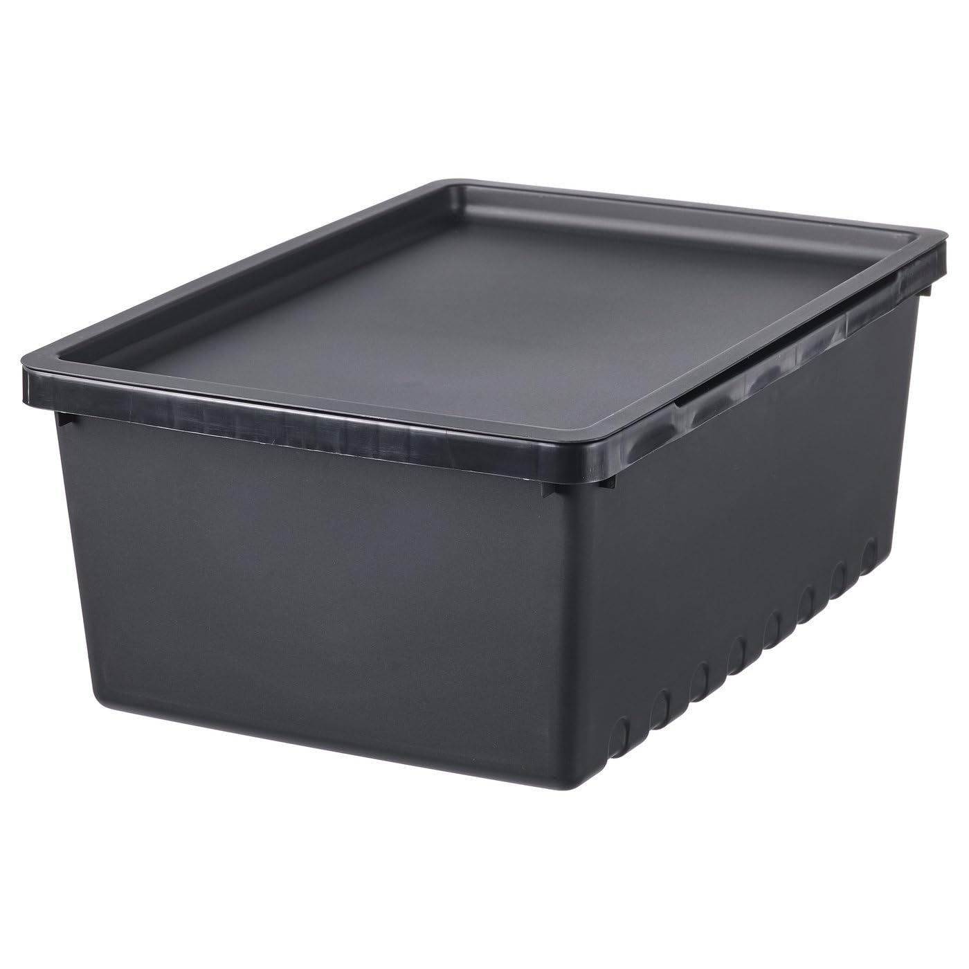 AYNEX Black Storage Box with Lid 35x25x14 cm, 9L – Plastic Organizer Bin for Home, Garage, Office, Kitchen, Garden Tools & Small Storage – Stackable Durable Container, Multipurpose Storage Solution