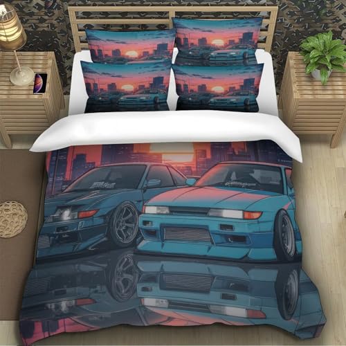 Parure de lit voiture de course 3D super douce en microfibre - 5