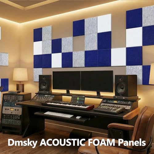 Image of 18 Pack Gray Acoustic Panels 12 inchX12 inchX 0.4 inch Soundproof Wall Panels Wall Decoration Sound Absorbing Panel High-Density Sound Deadening Panels Acoustic Treatment Panel For Home Studio