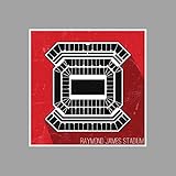 Artsy Canvas Raymond James Stadium - Football Seating Map - 12x12 Matte Poster Print Wall Art