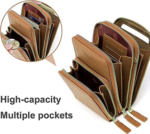 Image of BOSTANTEN Girls Women Women's Wallet Sling Crossbody Bag for Mobile Cell Phone Holder Pocket Wallet Wallets Hand Purse Clutch Crossbody Sling Bag for Women Womens Girls