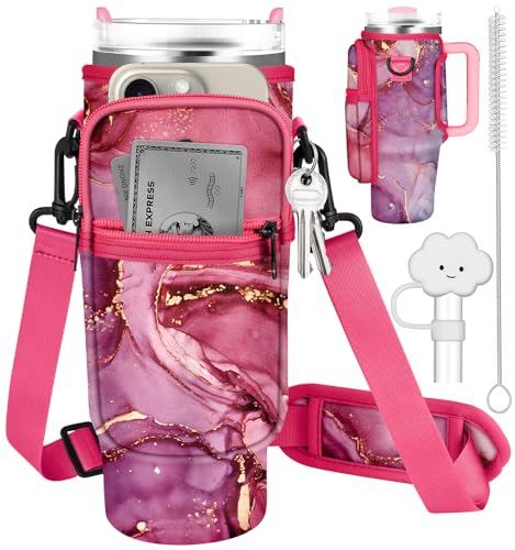 Sac Bandoulière Pour Bouteille Stanley - Néoprène Imperméable - Poche Téléphone - Accessoires Inclus