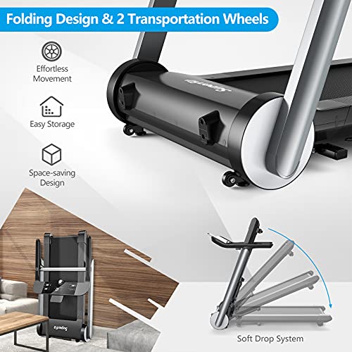 Caminadora eléctrica plegable GYMAX para hogar y oficina miniatura 4