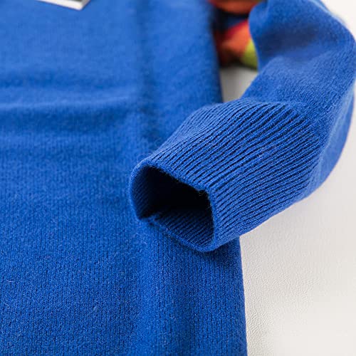 BEYOND FASHION Unisex Girls' and Boys' 100% Cashmere Sweater Pullover Rainbow Stripe Long Sleeve4