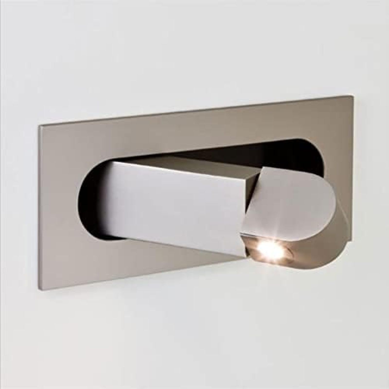 LED Flush Mount Wall Lamp Adjustable Bedside Reading Spot Light, Mini Wall Sconce Headboard Lighting Fixtures, Bedroom Wall Spotlights Night Lamps For Hotel Living Room,Sand Nickel-3000k
