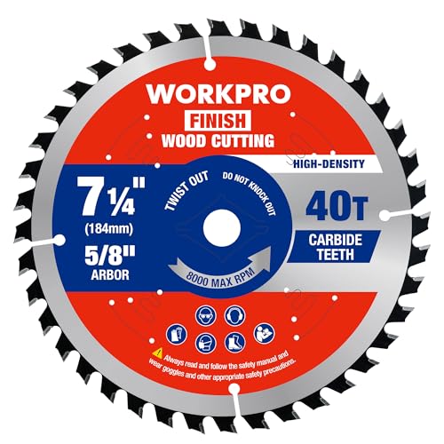 WORKPRO 7-1/4 Circular Saw Blade 40T General Wood Cutting