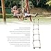 Rope Ladder 5ft 5 Steps 220lbs Bearing Wooden Kids Climbing Rope Ladder with Hanging Straps, Swing Playset Rope Ladder for Outdoor Playground