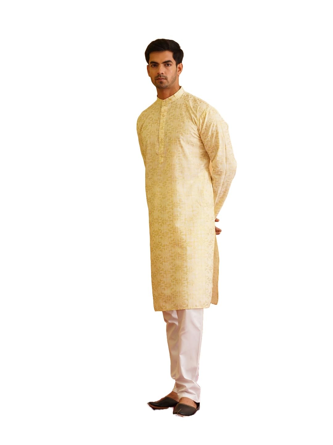 sojanya (Since 1958 Men's Cotton Foil Printed Kurta with Churidaar Pyjama-picture-14