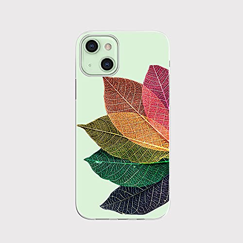 Coque iPhone 13 anti-rayures évitez les bris d'écran avec cette coque TPU feuilles transparentes