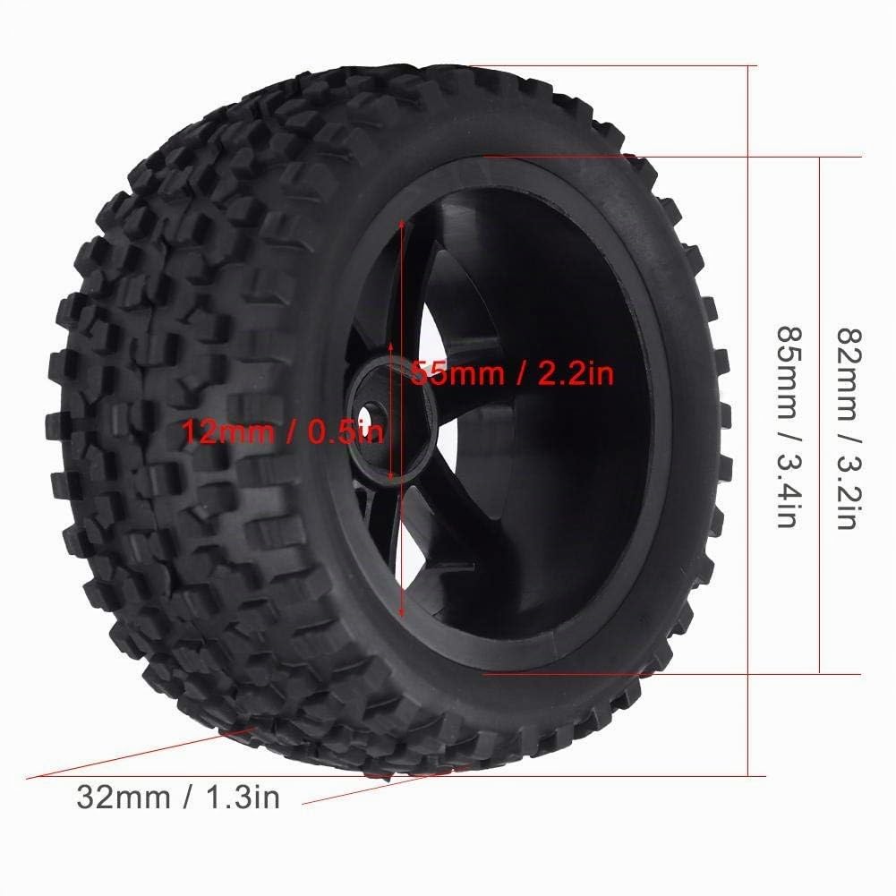 Dilwe 1/10 Pneumatici Fuoristrada,4pcs Pneumatici per Auto RC Gomma del Camion RC Accessorio per Ruote Gommate Ruote e Pneumatici per Veicoli RC Parti per 1/10 ZD Corsa Crawler