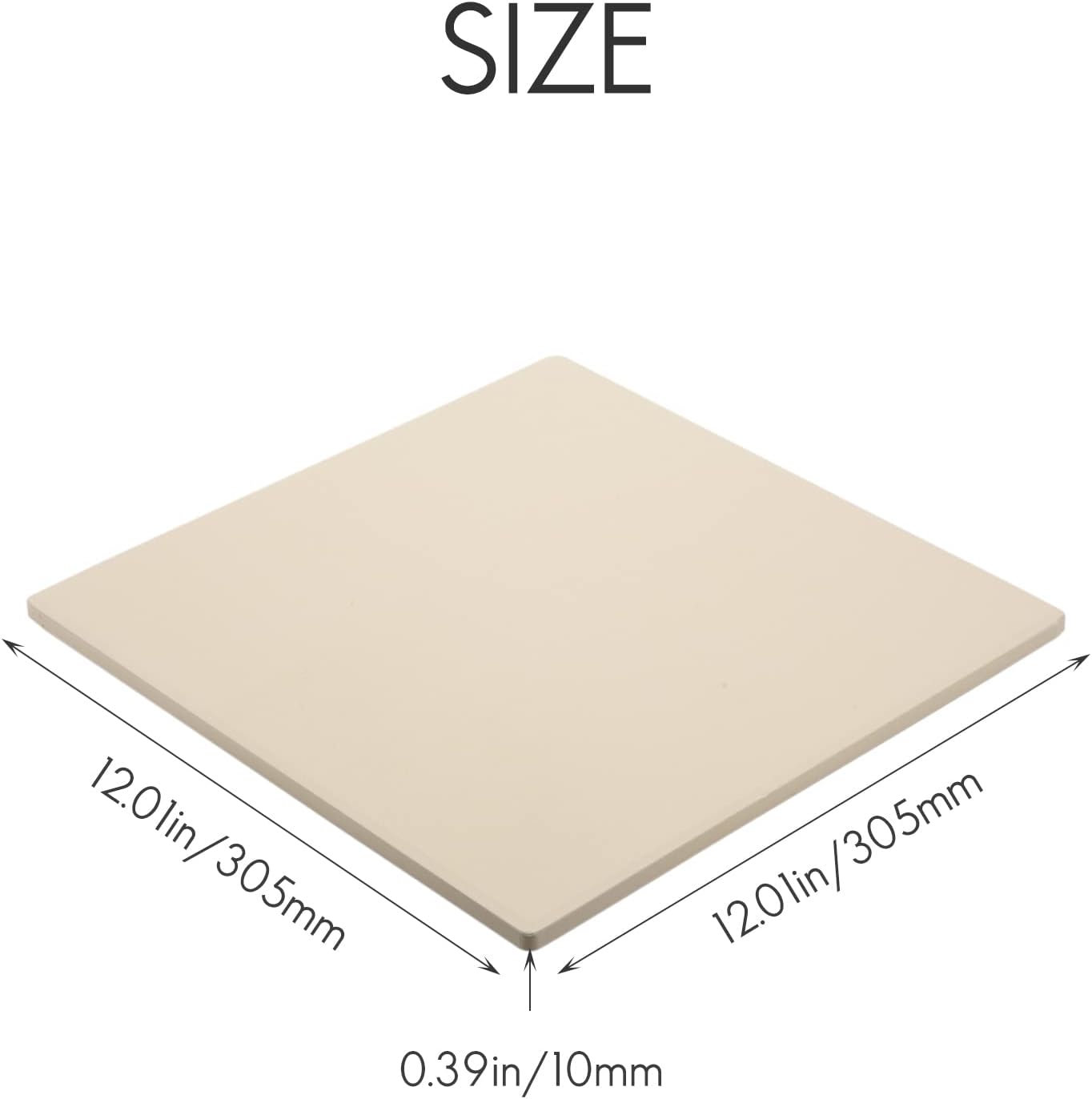Pizza Stone for Cooking Baking Grilling Pizza Tools for Oven and Bbq Grill Bakeware Bread Tray Kitchen Baking Slab 305x305x10Mm, Beige