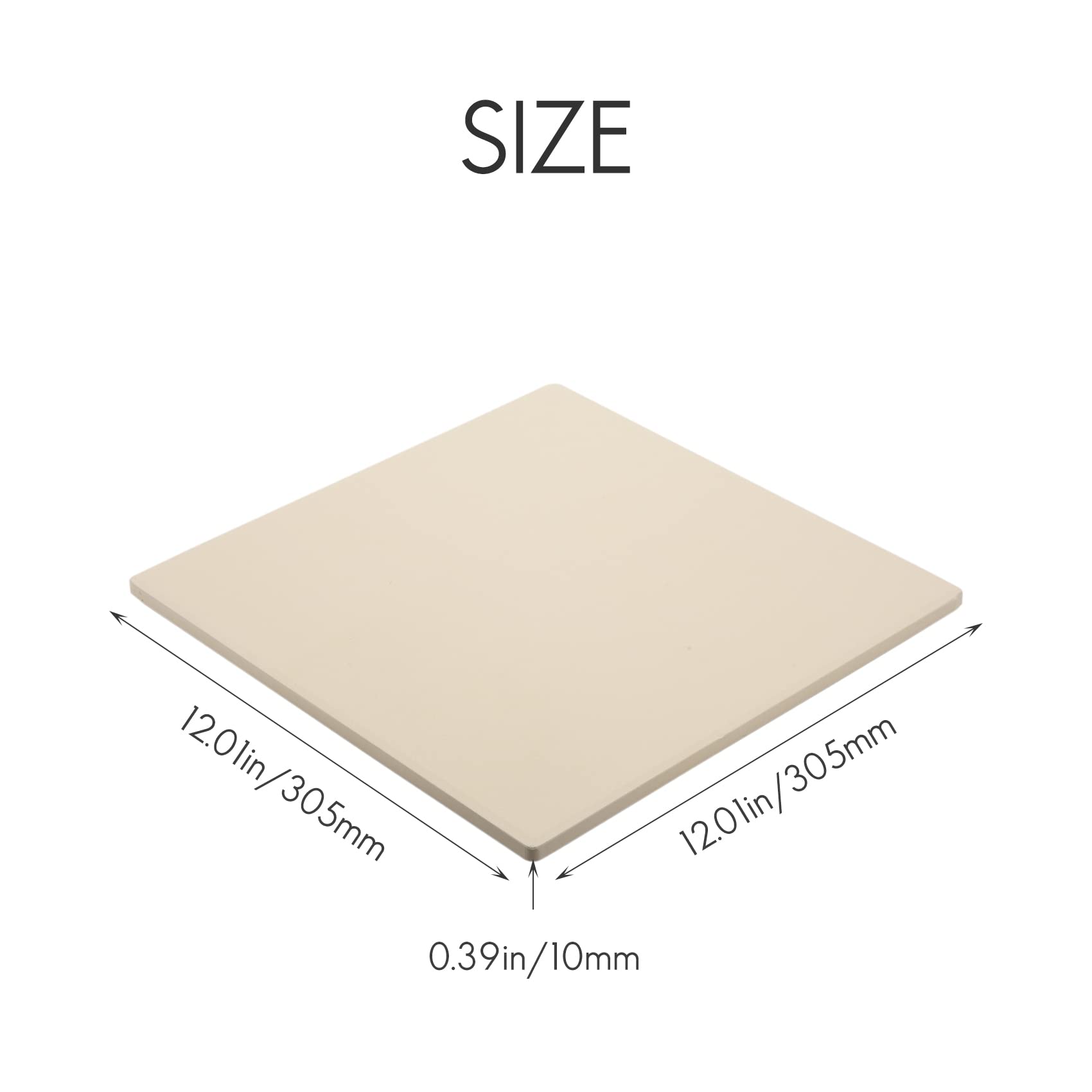 Pmkvgdy Pierre à pizza pour cuisson au four et barbecue Plaque de cuisson 305 x 305 x 10 mm