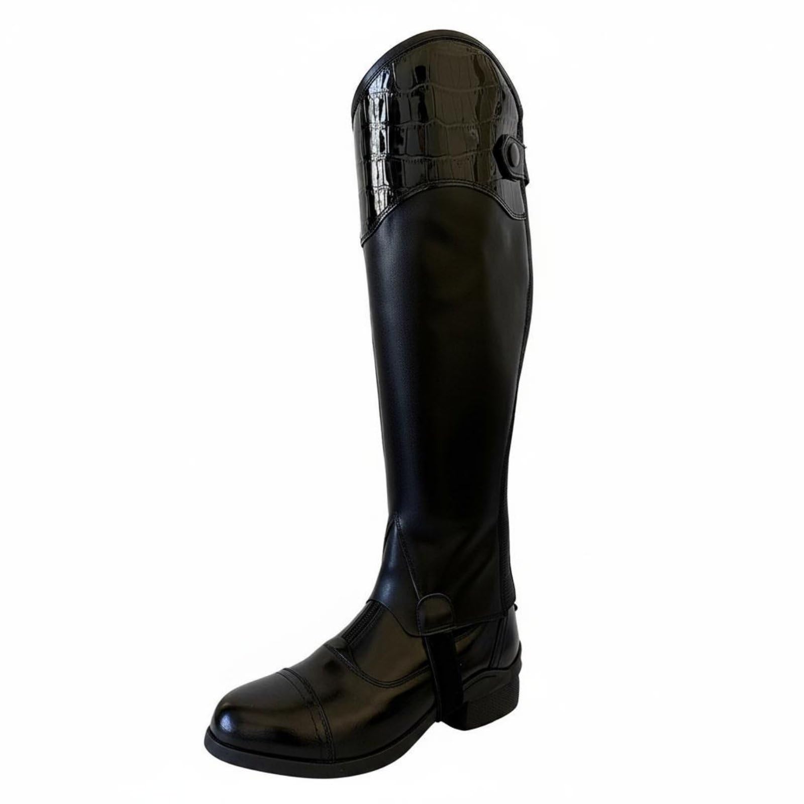 Paragambe Equestri Bambini Paragambe Stivali Mezza Gamba Protezioni Cavallo in Pelle Pu con Pannelli Elastici E Chiusura a Zip Adatti a Equitazione, XXXL, Adulto