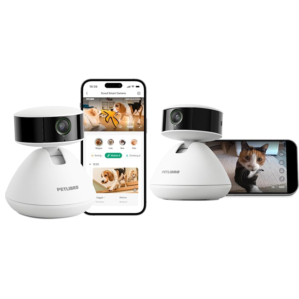 PETLIBRO 2-Pack AI Pet Camera Bundle, Includes 90-Day AI Trial, Indoor Pet Camera with 360° Auto Tracking, Multi-Pet Recognition, Daily Activity Analysis &amp; Smart Summaries, Smart Alerts &amp; 2-Way Audio