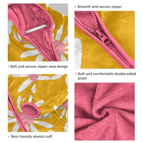 GuoChe White Daisy Petals Yellow Baby Boy Sherpa Jacket3