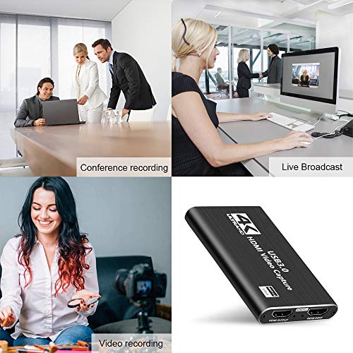 HDMI Capture Card, Game Capture Card,1080P 60fps Adapter Live Video Capture Device, Full HD Video/Audio Capture Recorder Box Compatible with PC, Mac OS, Linux - Thumbnail 3