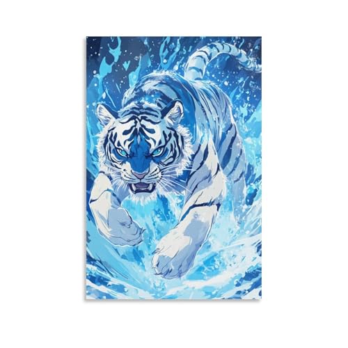 Décoration murale peinture sur toile tigre pour salon et chambre