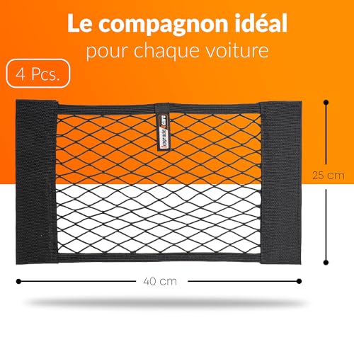 Filet de rangement de voiture 40 x 25 cm extensible et robuste - 3