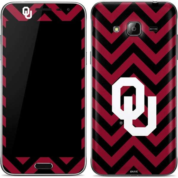 Skinit Decal Phone Skin Compatible with Galaxy J3 - Officially Licensed University of Oklahoma Sooners Chevron Design