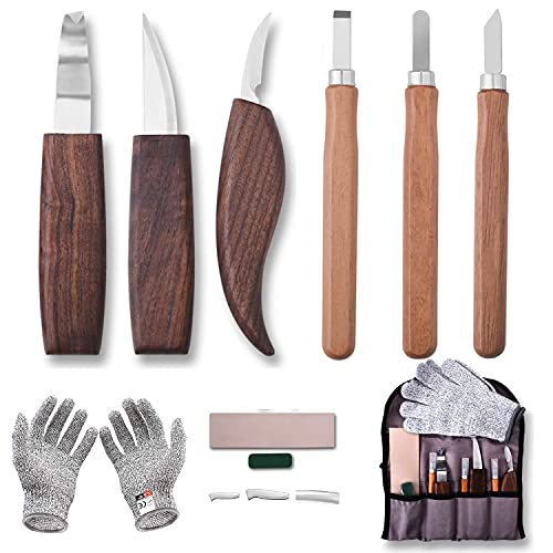 Uncategorized Juego de Cuchillos para Tallar Madera, Conjunto de Herramientas de Talla Juego de Herramientas de Tallado para Carpintería...