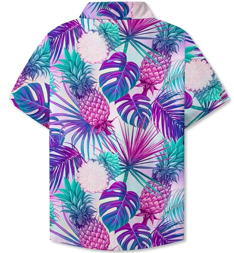 Image of SANGTREE Girls & Women's Hawaiian Shirts Button Down Short Sleeve Floral Tropical Shirt Beach Vacation Blouse Tops