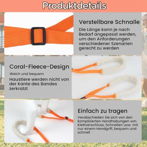 Hundegeschirr Grosse Hunde Gehhilfe mit Sicherheitsgurt - Tragehilfe für Kranke & Altere Hunde