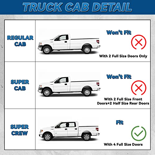 Lqqdp Set Of 4 Front+Rear Smoke Sun/Rain Guard Outside Mount Tape-On Acrylic Window Visors Compatible With 09-14 F-150 Supercrew/Crew Cab With 4 Full Size Doors #TOP4