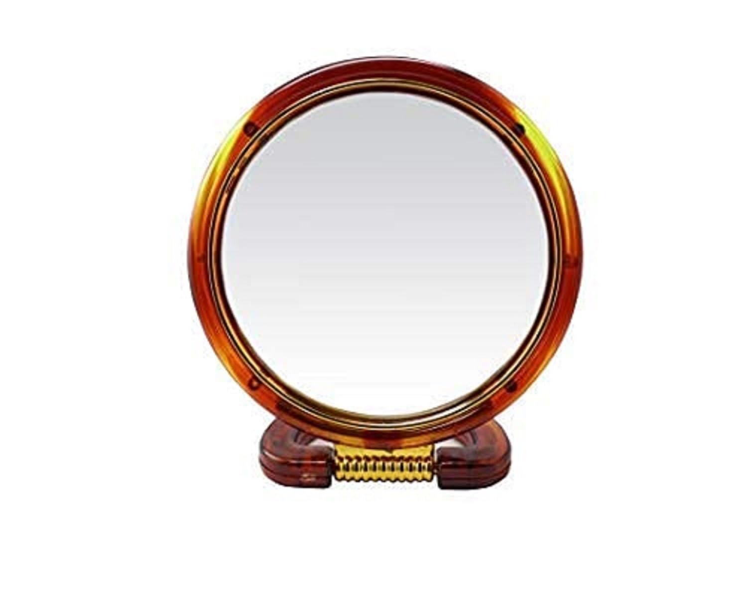 Plastic Round Beauty Tabletop Mount Makeup Mirror Both Sides One Side Magnifying Stand Mirror for Bathroom/Dressing Table/Shaving/Parlours and Salons (Big) 6 inchx6 inch-image-19