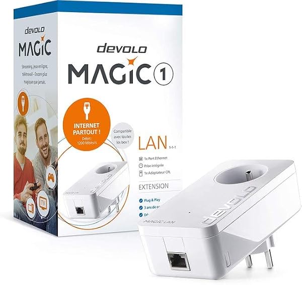 devolo Magic 1 LAN - Adaptador PLC, para Tener Internet fiable en Toda la casa a través del Circuito eléctrico, para el teletrabajo, Enchufe francés - 4