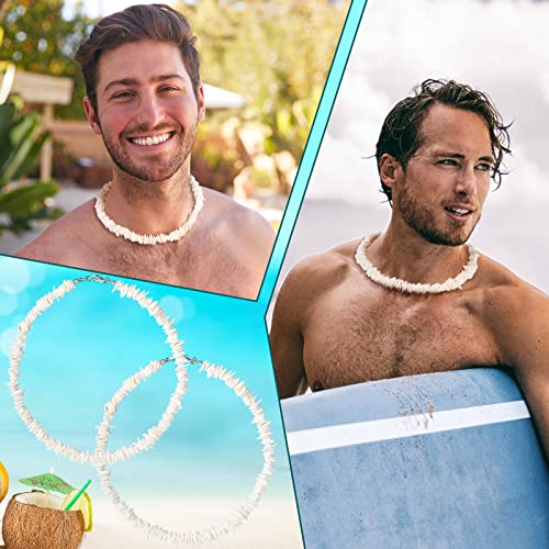 Tondiamo 3 Packs White Puka Shell Necklace Adjustable Seashell Necklace Summer Beach Surfer Sea Shell Beach Choker Jewelry4