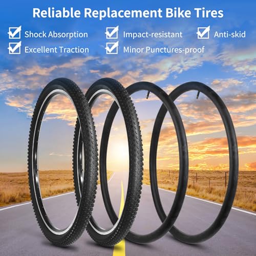 Image of yeesport 27.5x2.125 Bike Tires, 2 Pack 54-584 27.5 MTB Tires with Tube Set