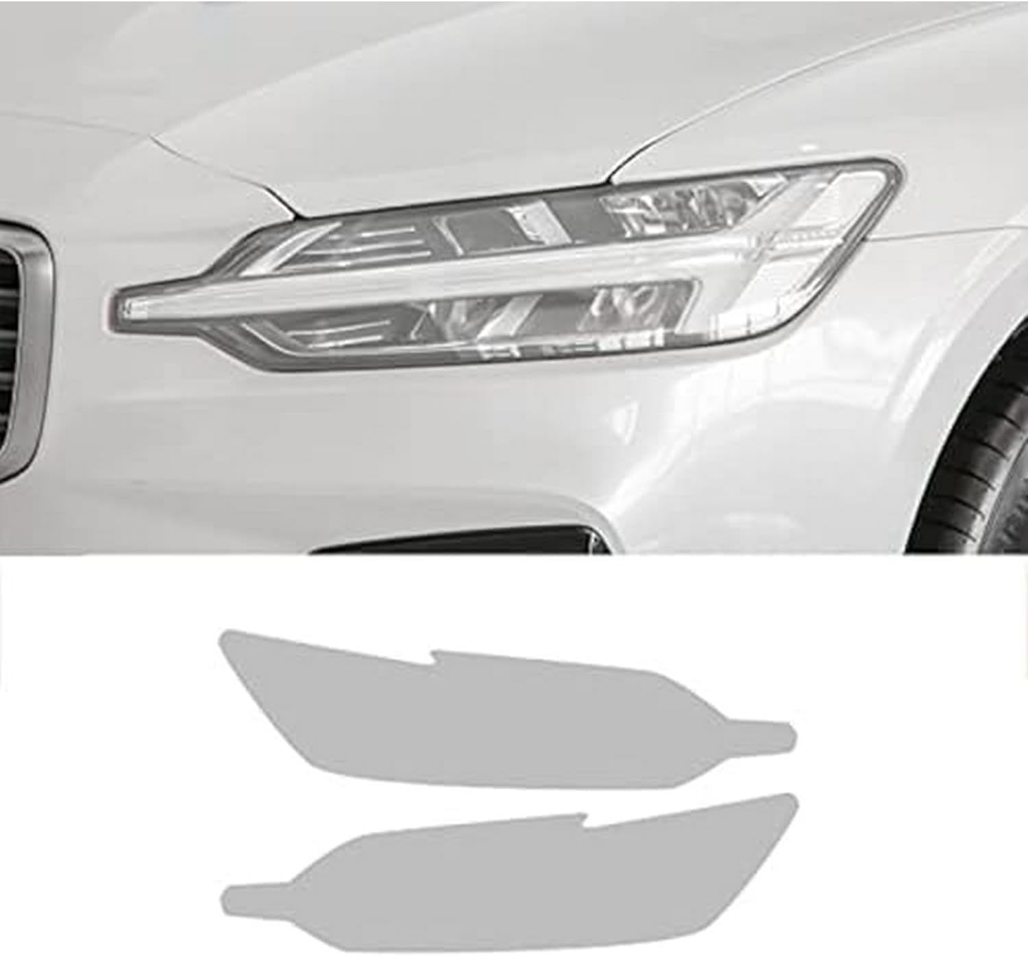SamLng Car Front Light Film For Volvo V60 2019 2020 Car Headlight Protective Film Front Light Transparent Blackened TPU Sticker Car Headlight Protective Film