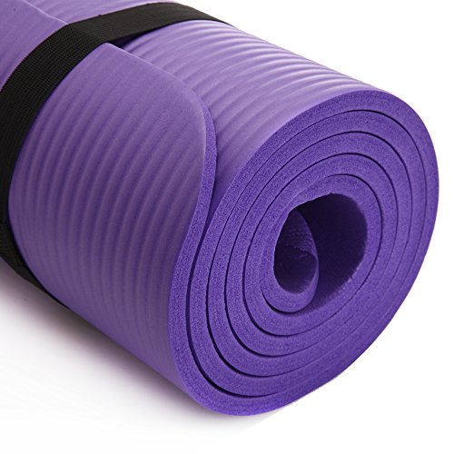Readaeer - Colchoneta de Yoga Esterilla, Gruesa y Suave, Medidas:183 x 61 x 1 cm con Bolsa y Correa, Violeta, Mejor Elige para Yogini/Yogistar