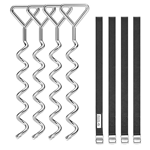 SONGMICS Bodenanker für Trampoline, Spiral-Bodenverankerung, Set aus...