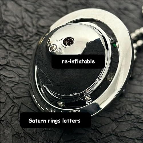 Encendedor Collar Saturno Metal Recargable Plata miniatura 5