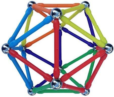 Mega Magz, 130-Piece Magnetic Construction Set - 66 bars and 64 balls by MagzTM Construction Sets