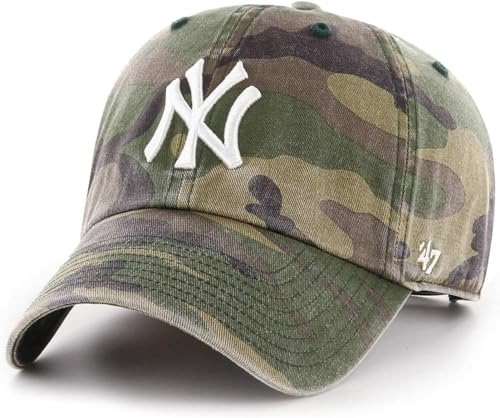 47 MLB Unisex-Adult Camo Clean Up Adjustable Hat Cap One Size (US Alpha One Size New York Yankees)