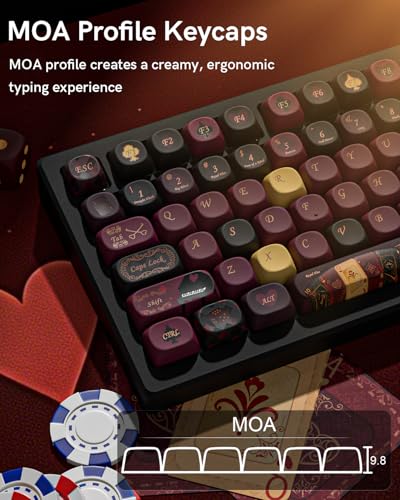 Image of PBT Keycaps for Mechanical Keyboard, 128 Keys Dye-Sublimation MOA Profile Keyboard Keycaps for Cherry Gateron MX Switches Mechanical Keyboards, Red & Black